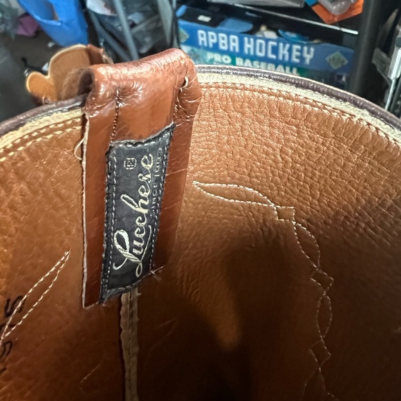 Lucchese Saddle Tan Ostrich Pin Pumps Womens Size 8* pre-owned Vintage. - Picture 5 of 14